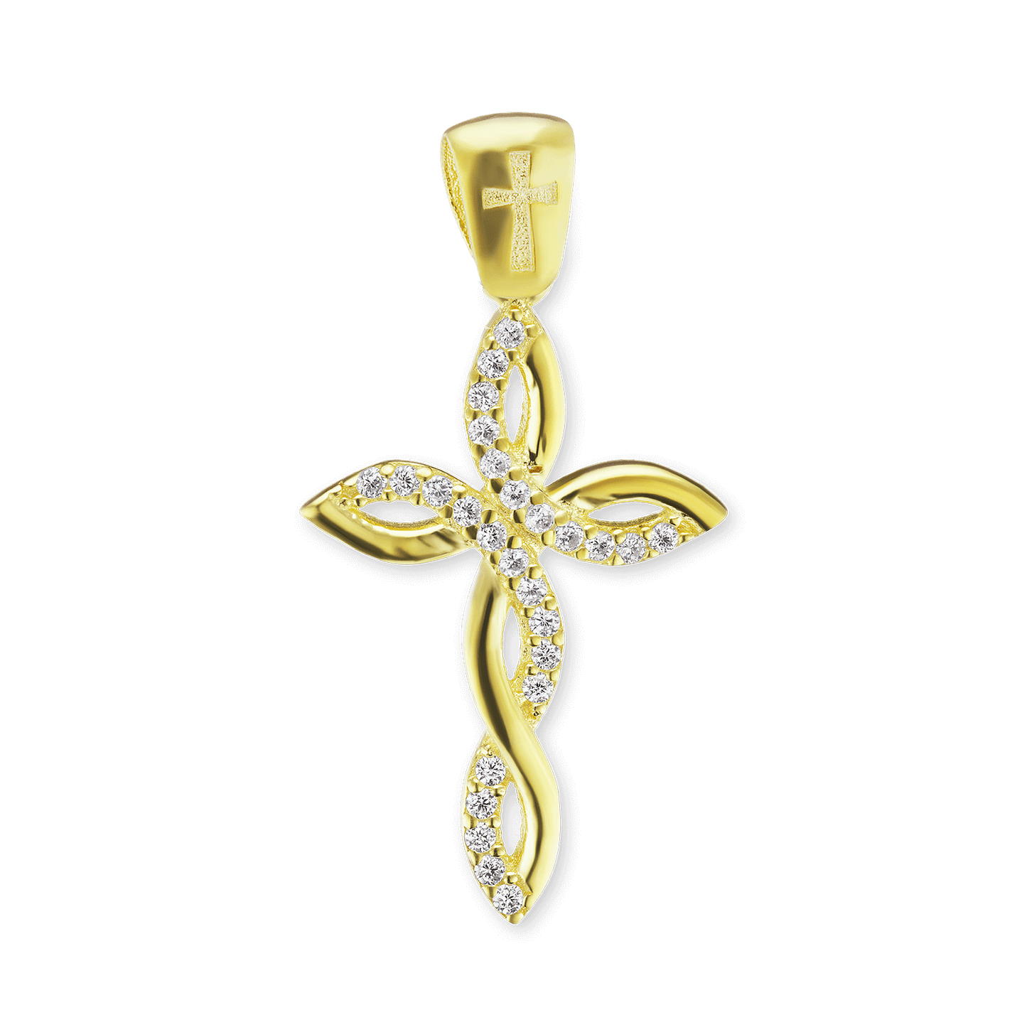 Ewigkeitskreuz-Anhänger mit Zirkonia in Sterlingsilber