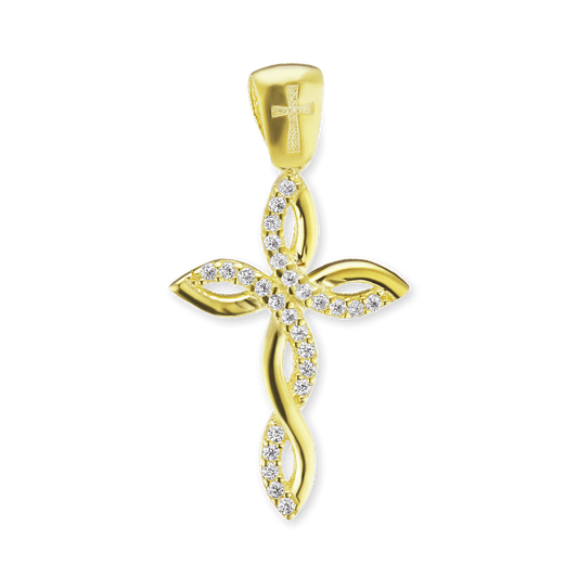 Ewigkeitskreuz-Anhänger mit Zirkonia in Sterlingsilber