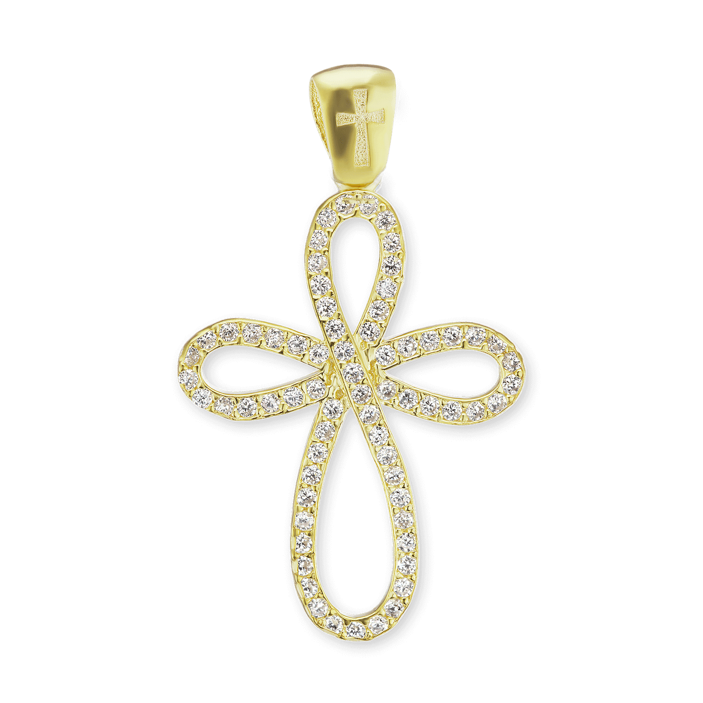 Ewigkeitskreuz-Anhänger mit Zirkonia in Sterlingsilber