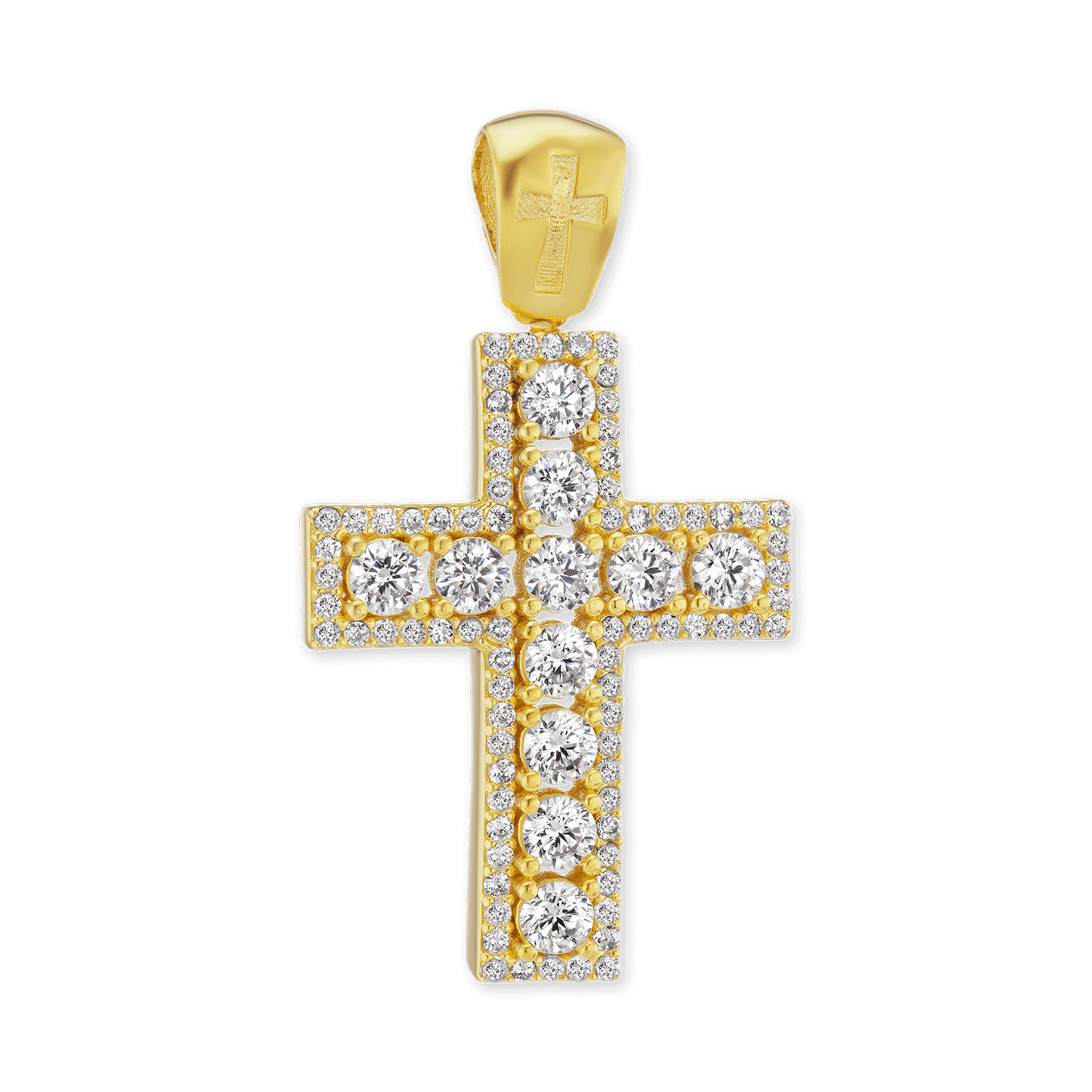 Klassischer Kreuzanhänger mit Zirkonia in Sterlingsilber