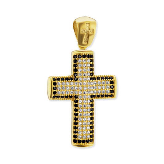 Klassischer Kreuzanhänger mit Zirkonia in Sterlingsilber