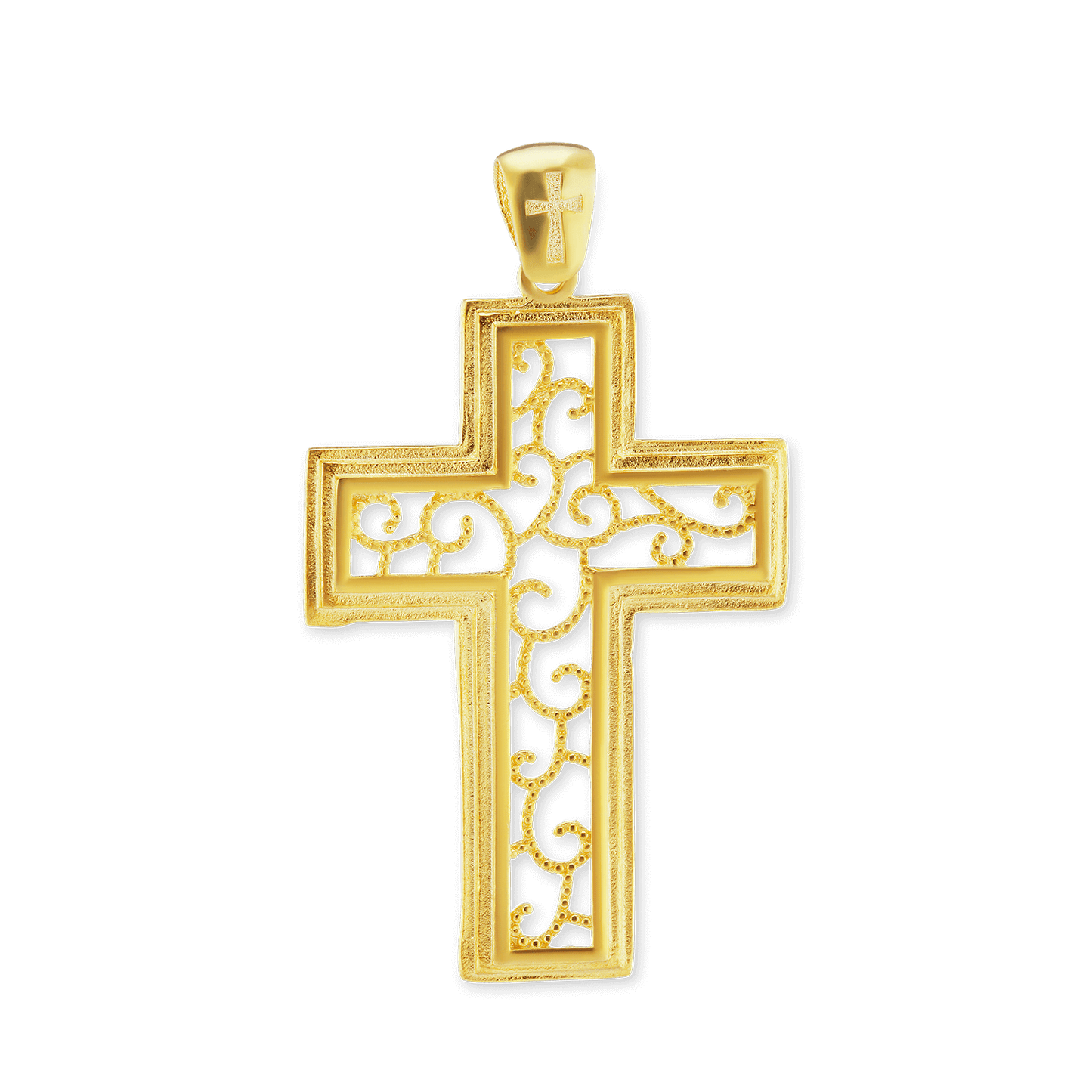 Scrollkreuz-Anhänger aus Sterlingsilber