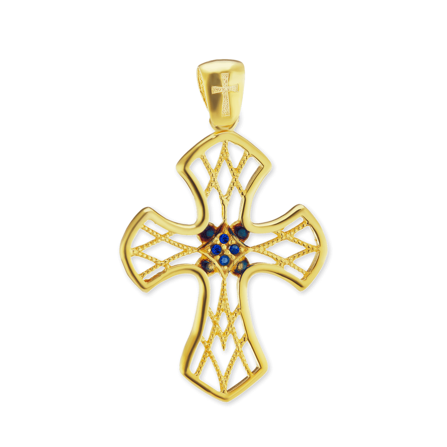 Filigraner Gitterkreuz-Anhänger aus Sterlingsilber