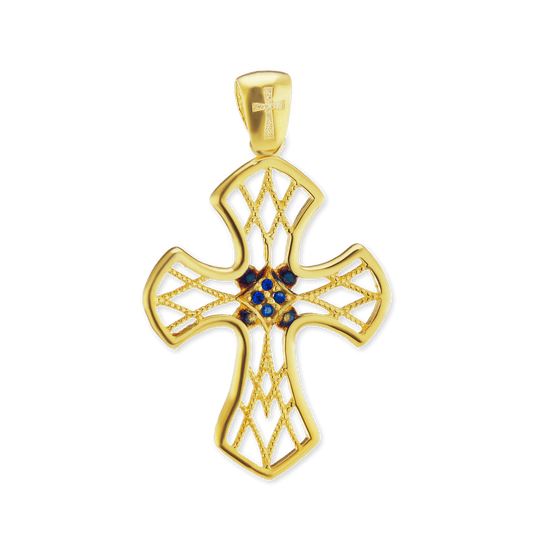 Filigraner Gitterkreuz-Anhänger aus Sterlingsilber