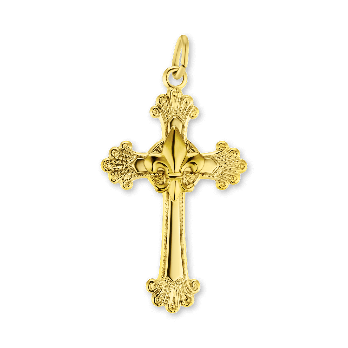 Fleur-de-Lis-Kreuz-Anhänger aus Sterlingsilber