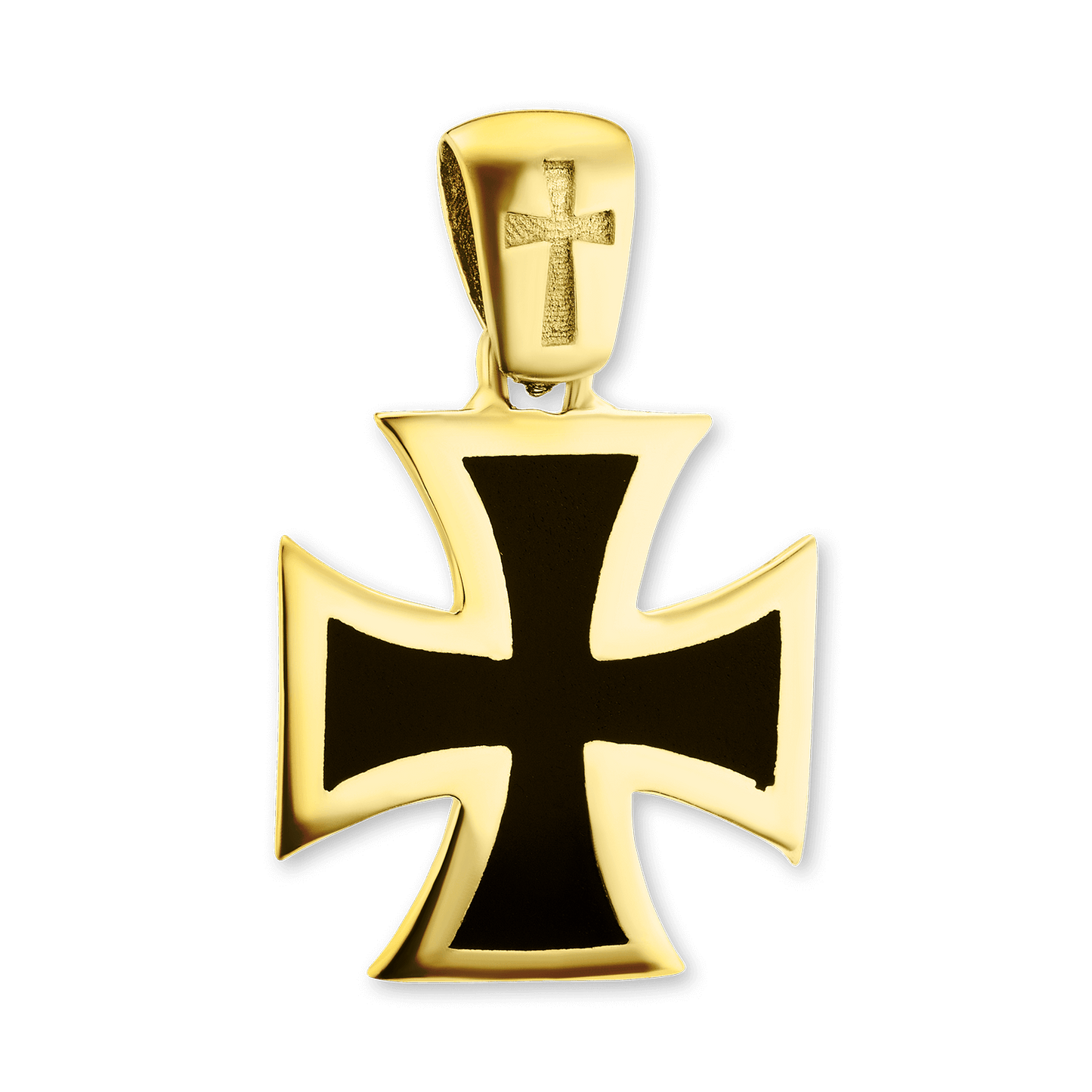Pattée-Kreuz-Medaillons mit schwarzer Emaille aus Sterlingsilber