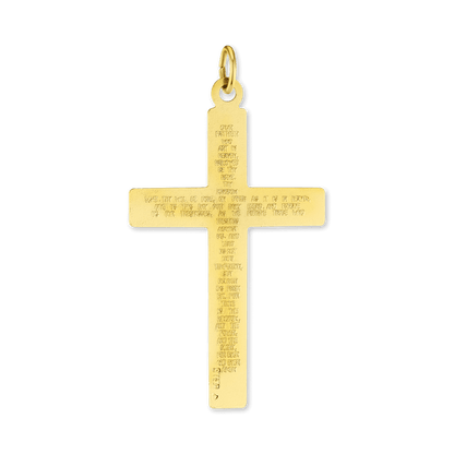 Doppelseitiger Kreuzanhänger mit Vaterunser aus Sterlingsilber