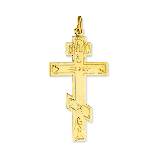 Orthodoxes Kreuz und Kruzifix-Anhänger aus Sterlingsilber