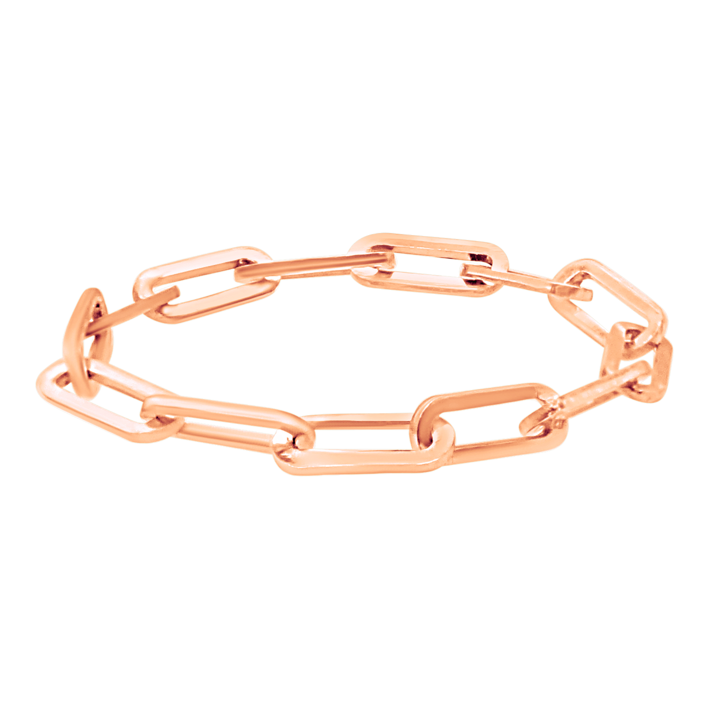 Büroklammer-Kabelkettenring aus 14 Karat Roségold