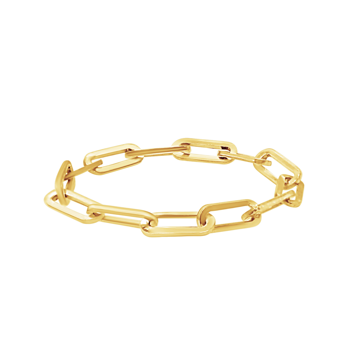 Büroklammer-Kabelkettenring aus Sterlingsilber mit 18-karätiger Gelbgold-Veredelung