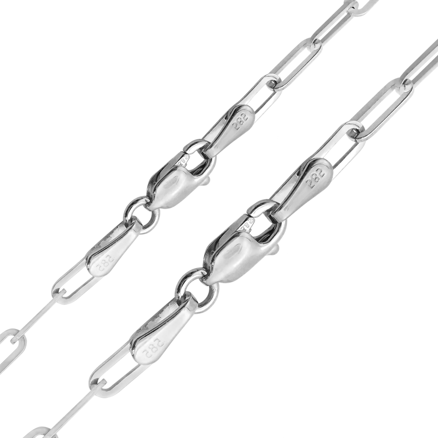 Armband im Paperclip-Stil aus 14-karätigem Weißgold