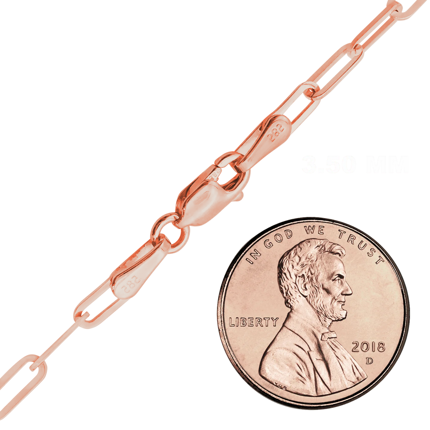 Büroklammer-Kabelkette aus 14-karätigem Roségold