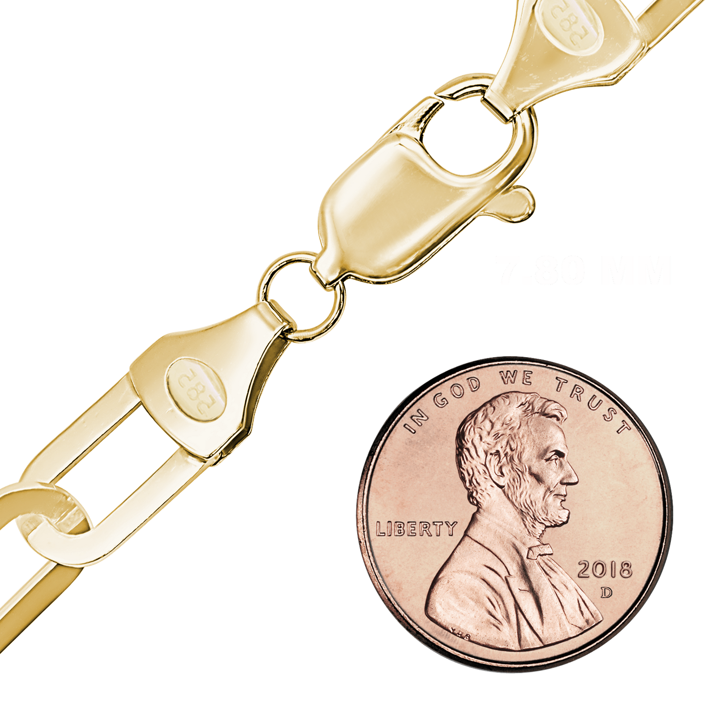 Fußkettchen mit Büroklammer-Motiv aus 14-karätigem Gelbgold