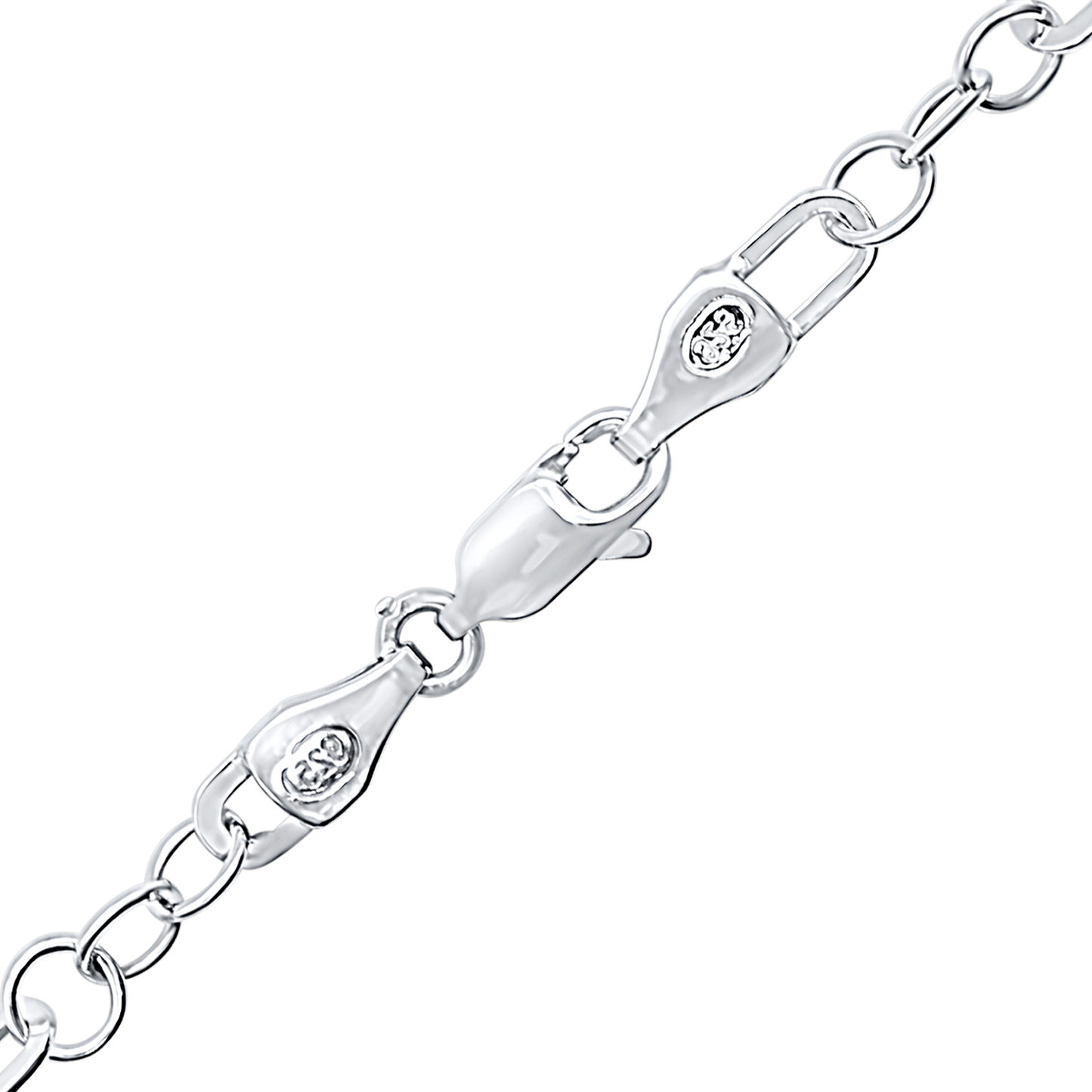 Halskette mit abwechselndem Büroklammer-Kabelmuster aus Sterlingsilber