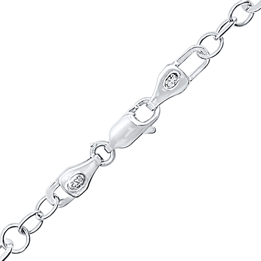 Halskette mit abwechselndem Büroklammer-Kabelmuster aus Sterlingsilber