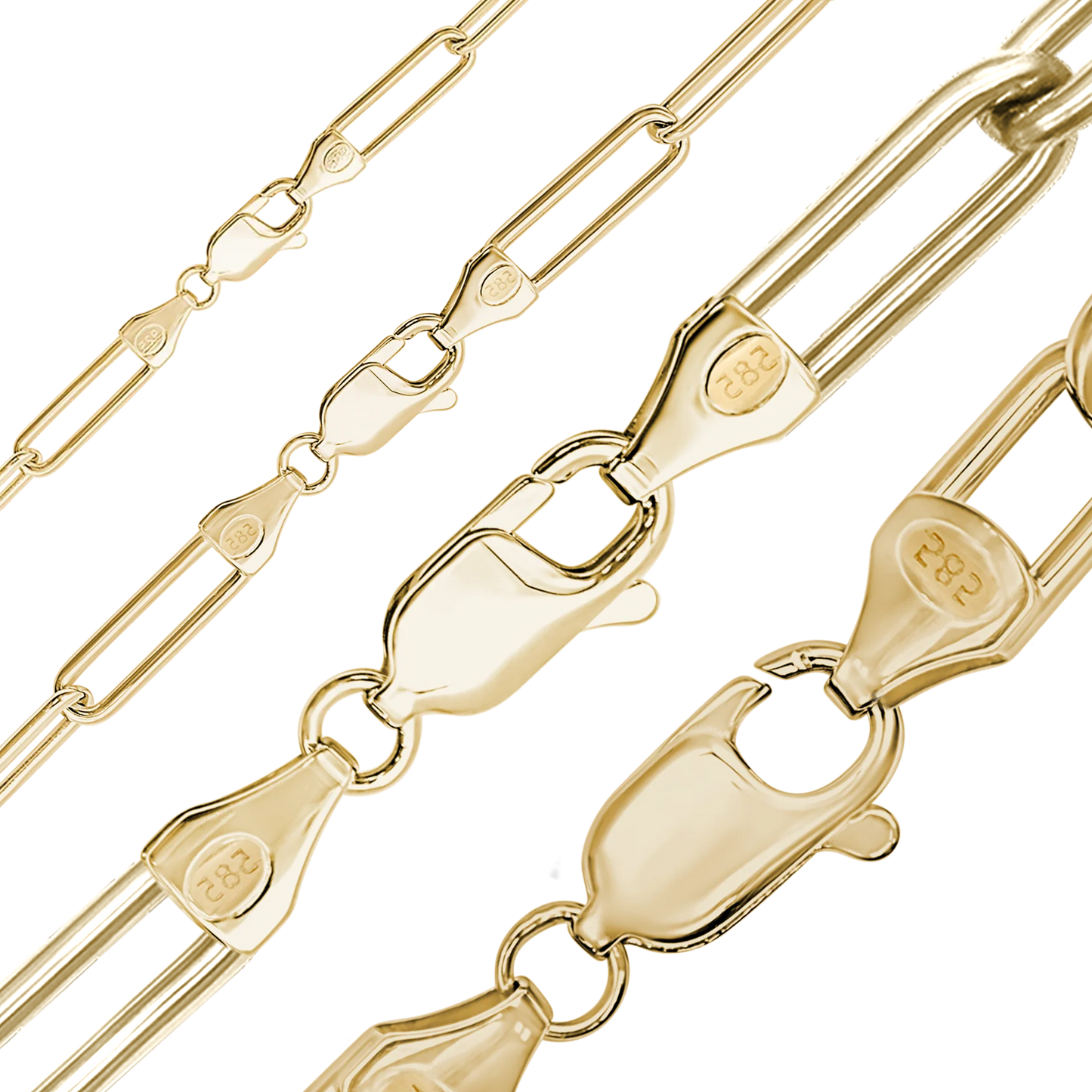 Rundes Büroklammer-Kabelarmband aus 14-karätigem Gelbgold