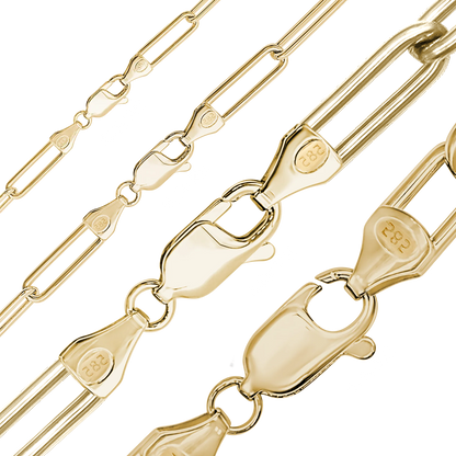 Rundes Büroklammer-Kabelarmband aus 14-karätigem Gelbgold