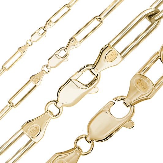 Rundes Büroklammer-Kabelarmband aus 14-karätigem Gelbgold