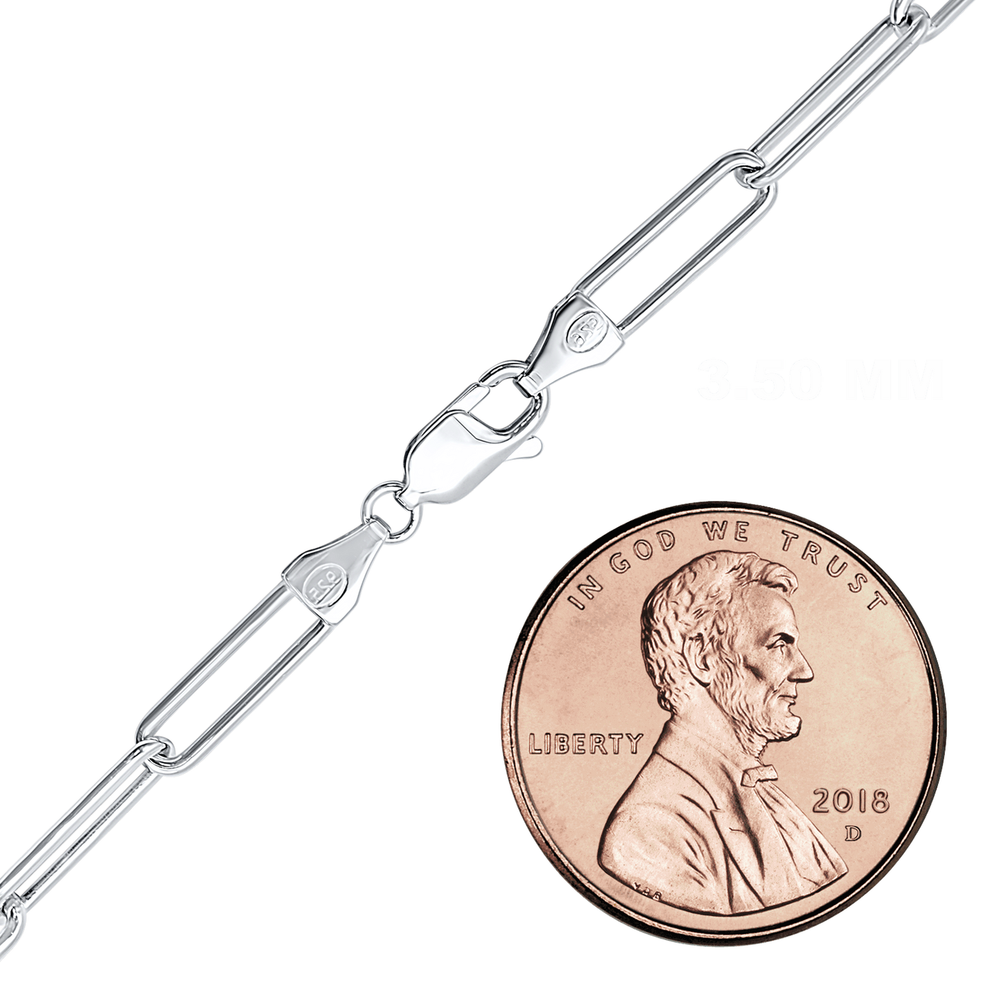 Runde Büroklammer-Kabelkette aus Sterlingsilber