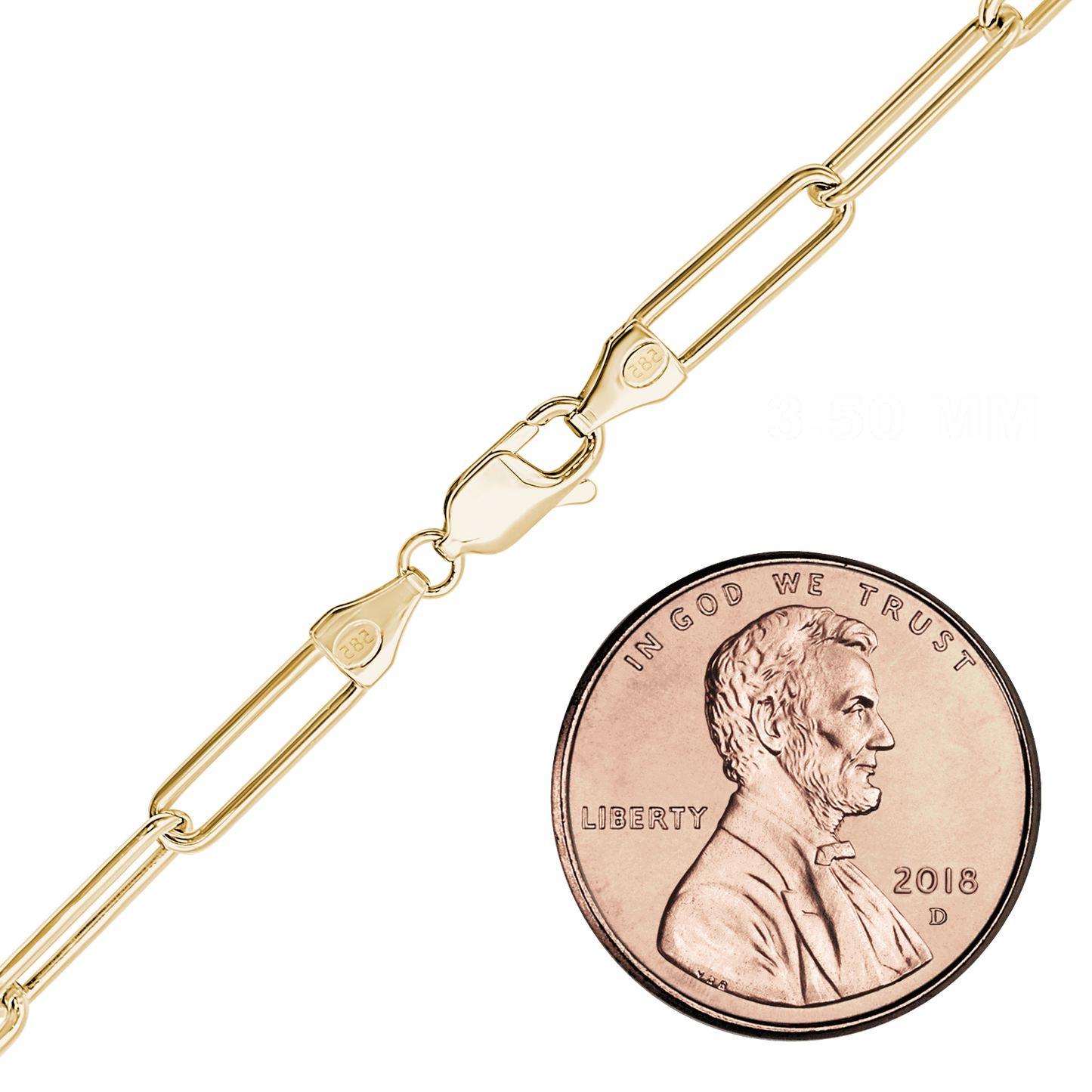 Rundes Büroklammer-Kabelarmband aus 14-karätigem Gelbgold