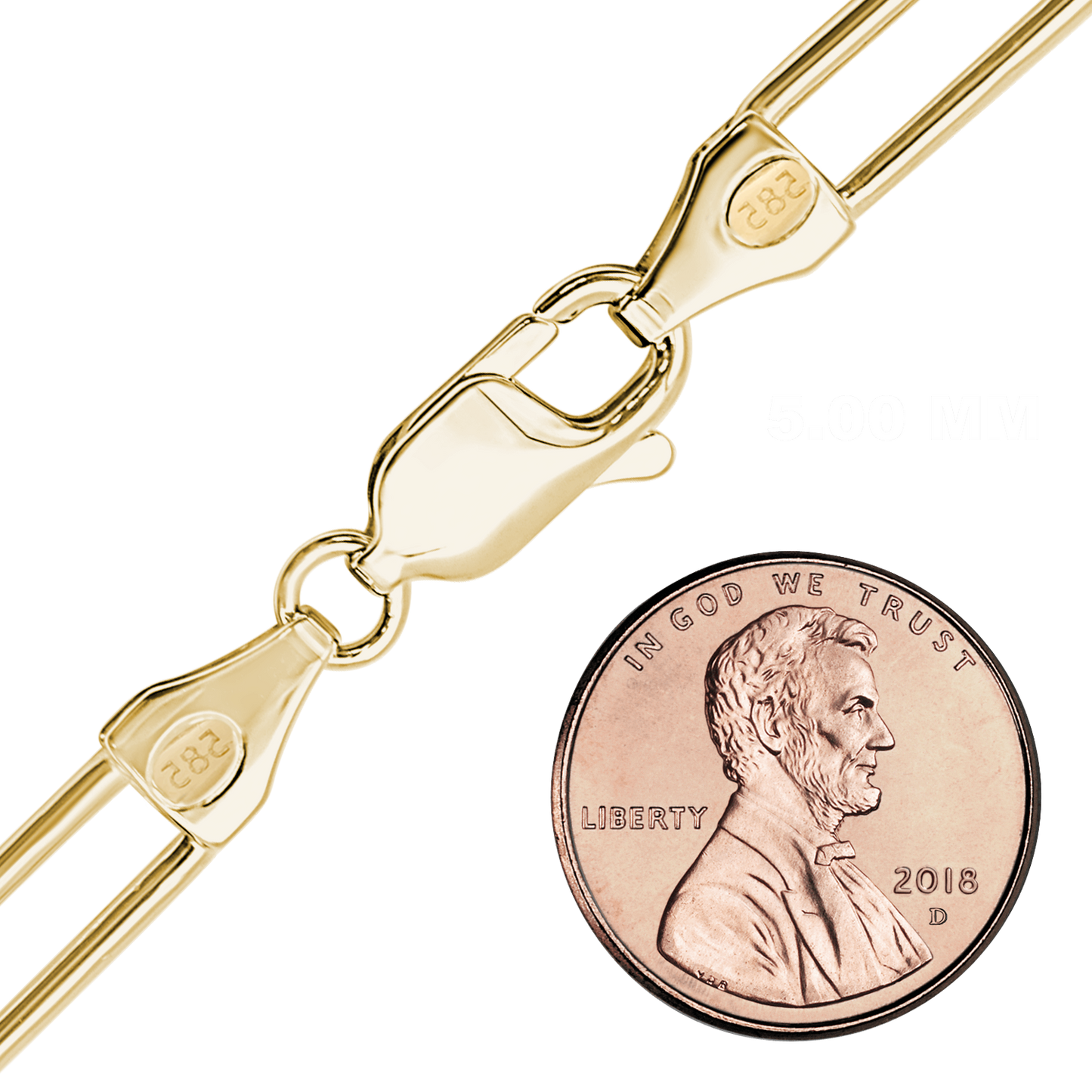 Rundes Büroklammer-Kabelarmband aus 14-karätigem Gelbgold