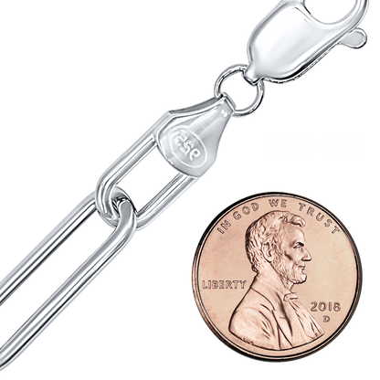 Runde Büroklammer-Kabelkette aus Sterlingsilber