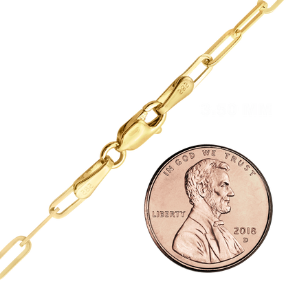 Fußkettchen mit Büroklammer-Motiv aus 14-karätigem Gelbgold