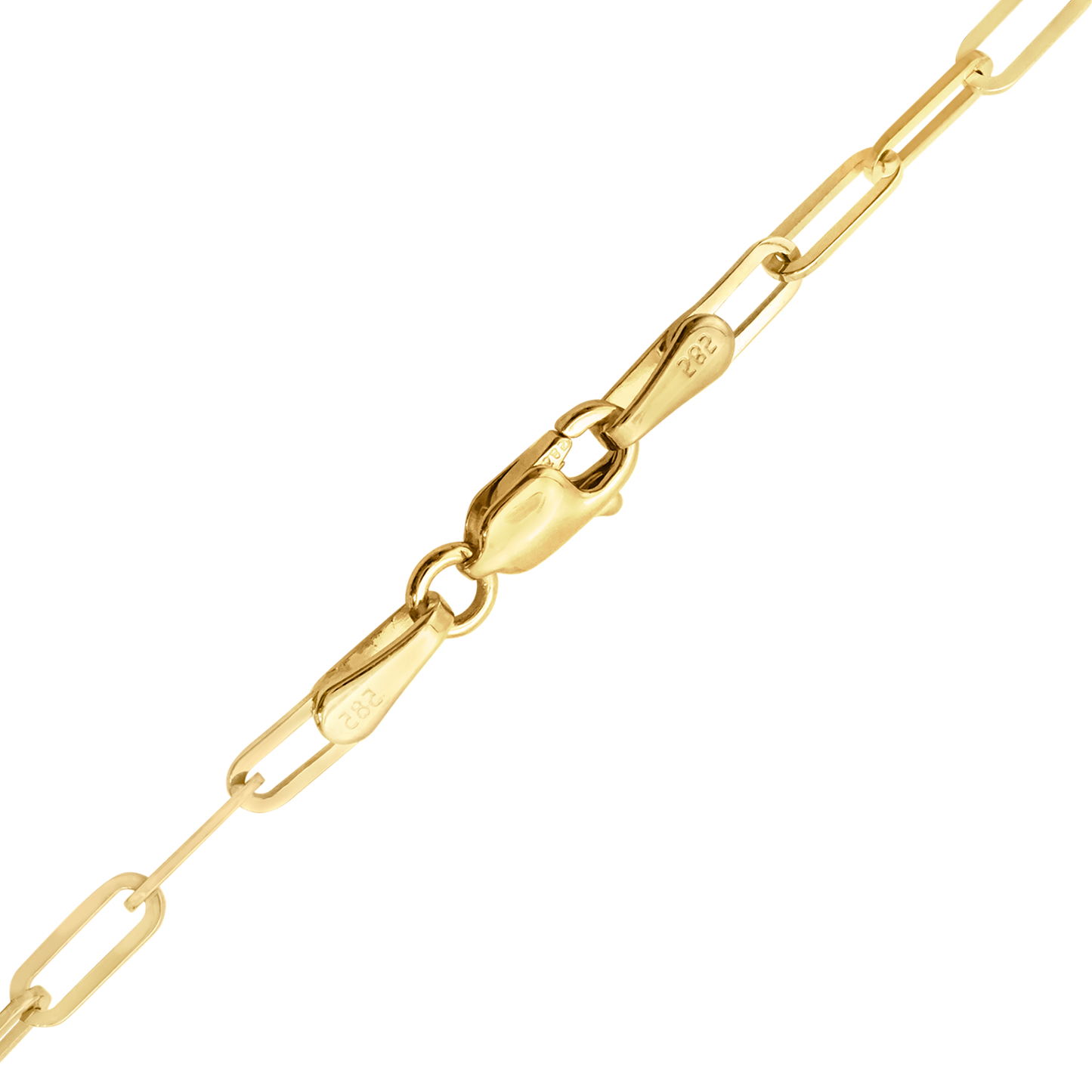 Büroklammer-Kabelkette aus Sterlingsilber – 18 Karat Gelbgold-Finish