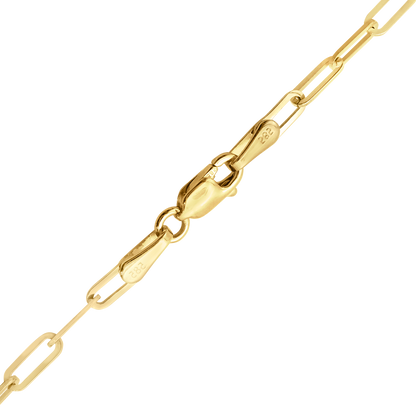 Büroklammer-Kabelkette aus Sterlingsilber – 18 Karat Gelbgold-Finish