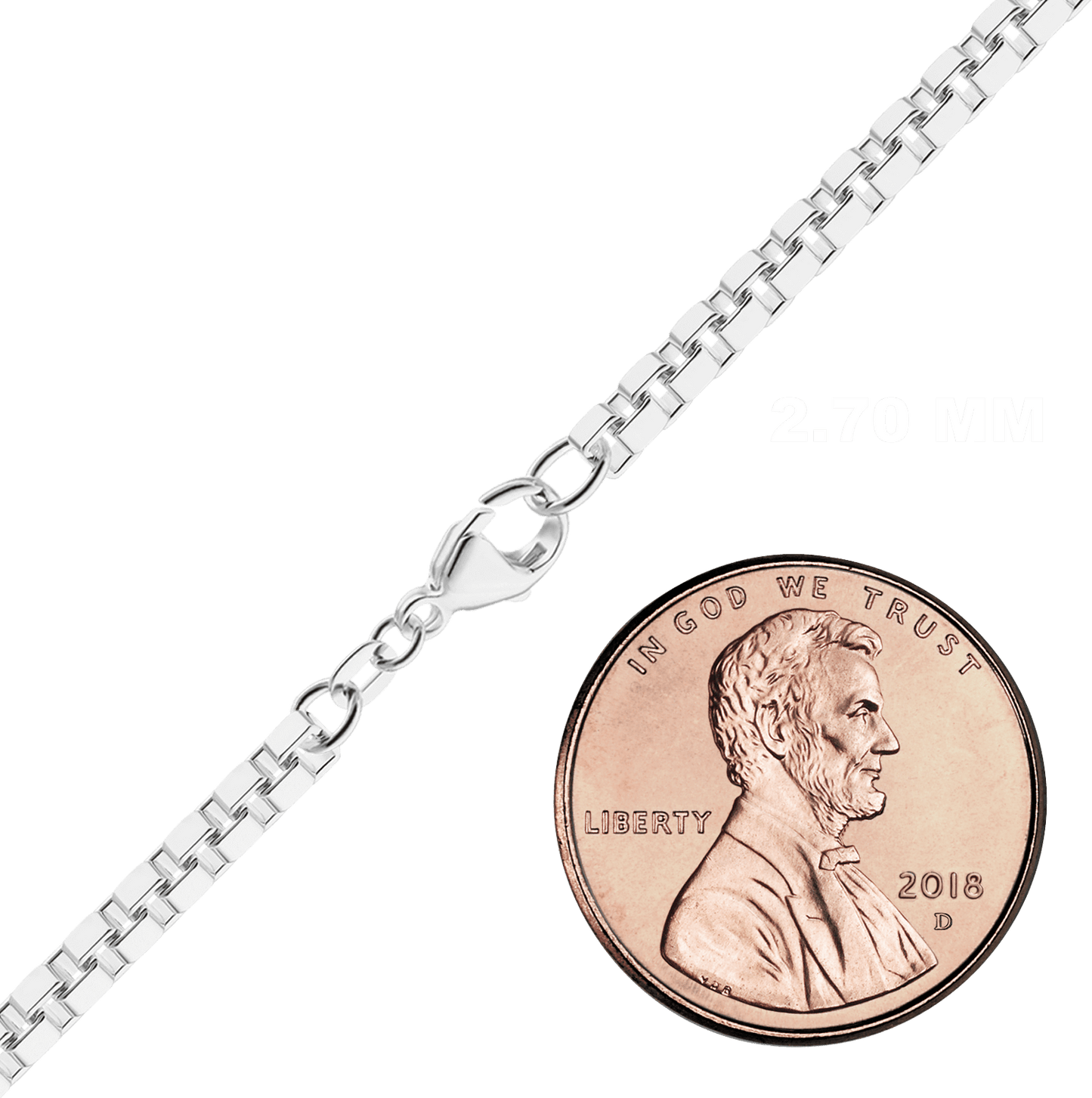 Venezianische Schachtelkette aus Sterlingsilber