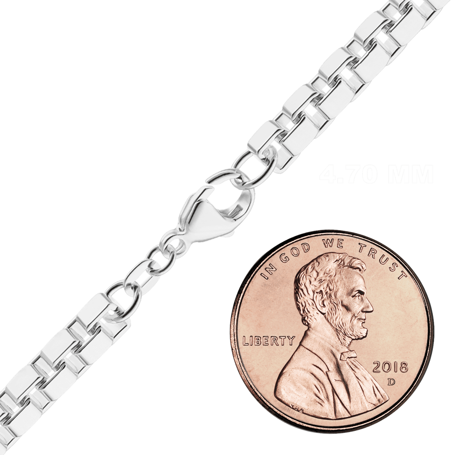 Venezianische Schachtelkette aus Sterlingsilber