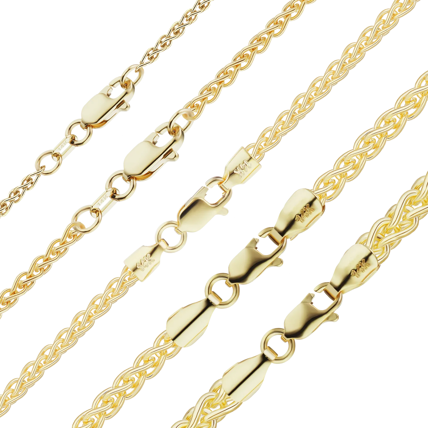 Weizenarmband aus 14-karätigem Gelbgold