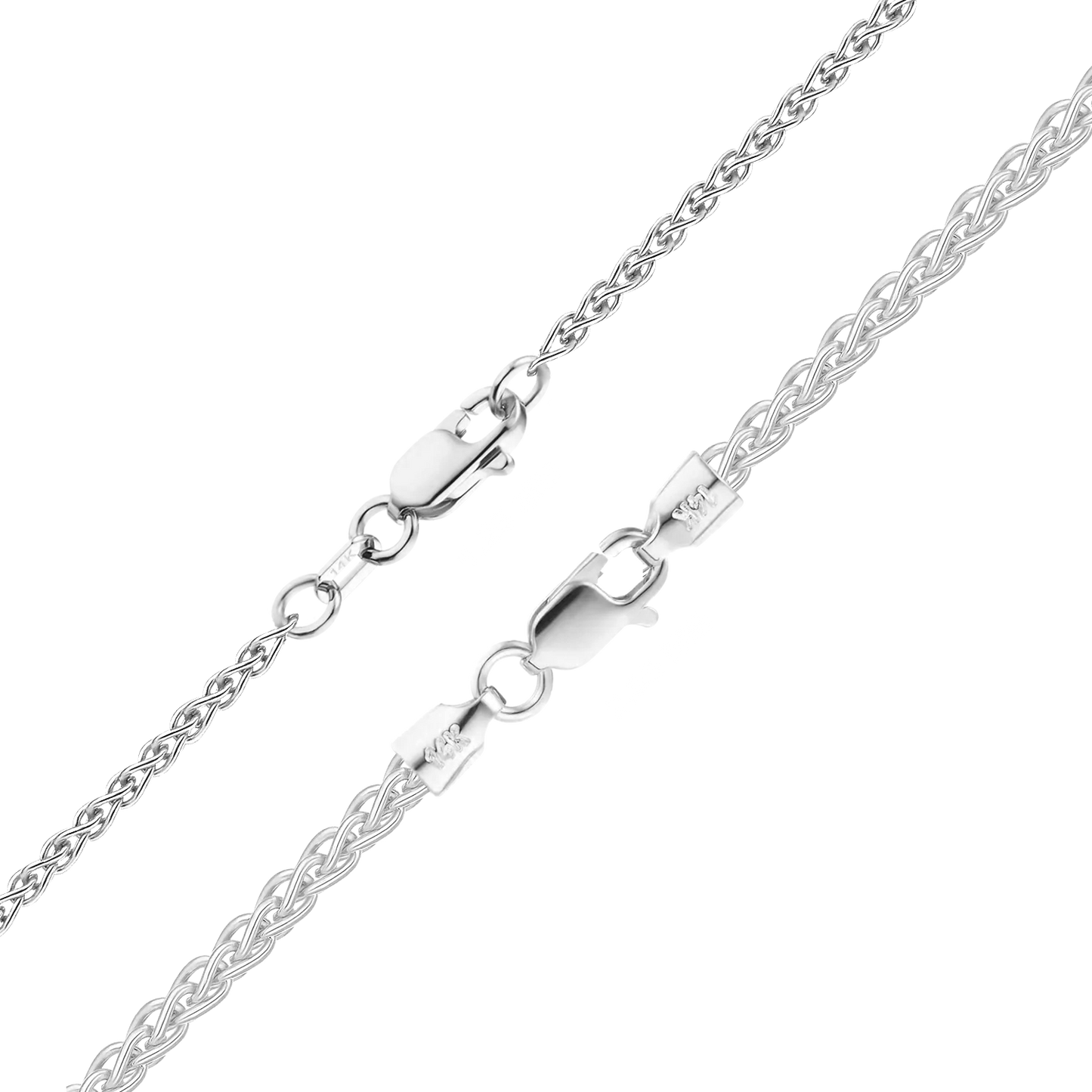 Weizenarmband aus 14-karätigem Weißgold