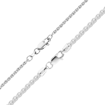 Weizenarmband aus 14-karätigem Weißgold