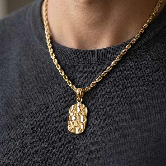 Anhänger aus 14-karätigem Goldnugget