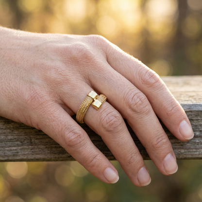 Netzring aus 14-karätigem Gelbgold