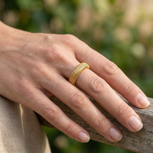 Netzring aus 14-karätigem Gelbgold