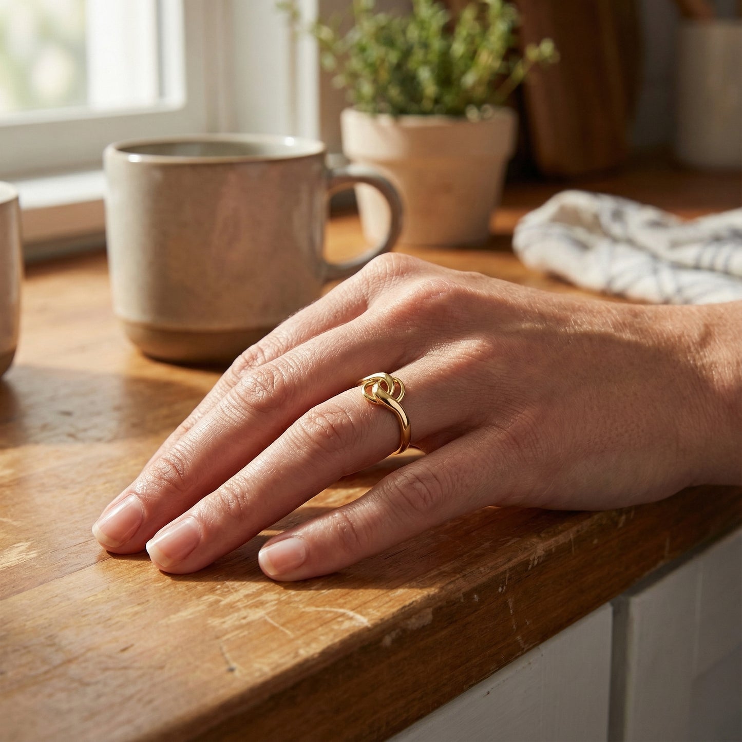 Gold Double Loop Ring
