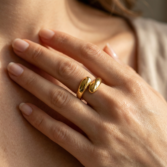 Bypass-Ring aus 14-karätigem Gelbgold