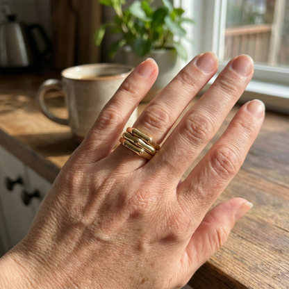 Three Ridged Dome Ring