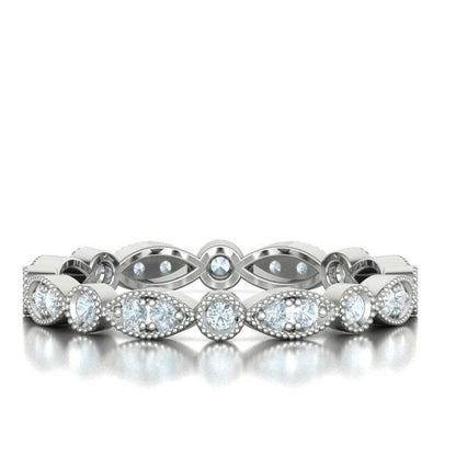 Diamond Milgrain eternity wedding band in 10k/14k/18k white gold