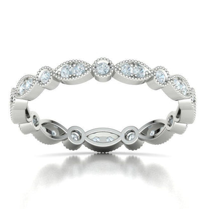 Diamond Milgrain eternity wedding band in 10k/14k/18k white gold