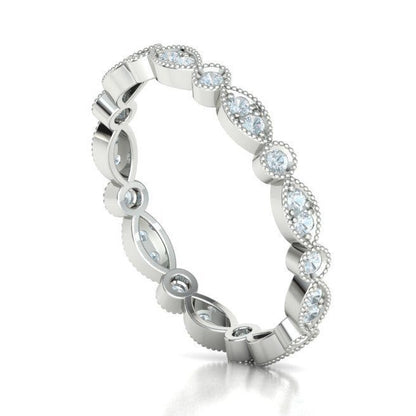 Diamond Milgrain eternity wedding band in 10k/14k/18k white gold