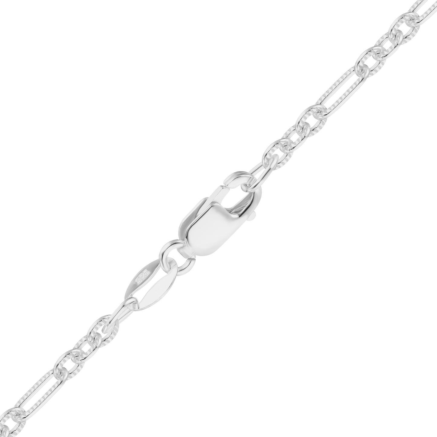 Figaro-Kabelkette mit Struktur aus Sterlingsilber