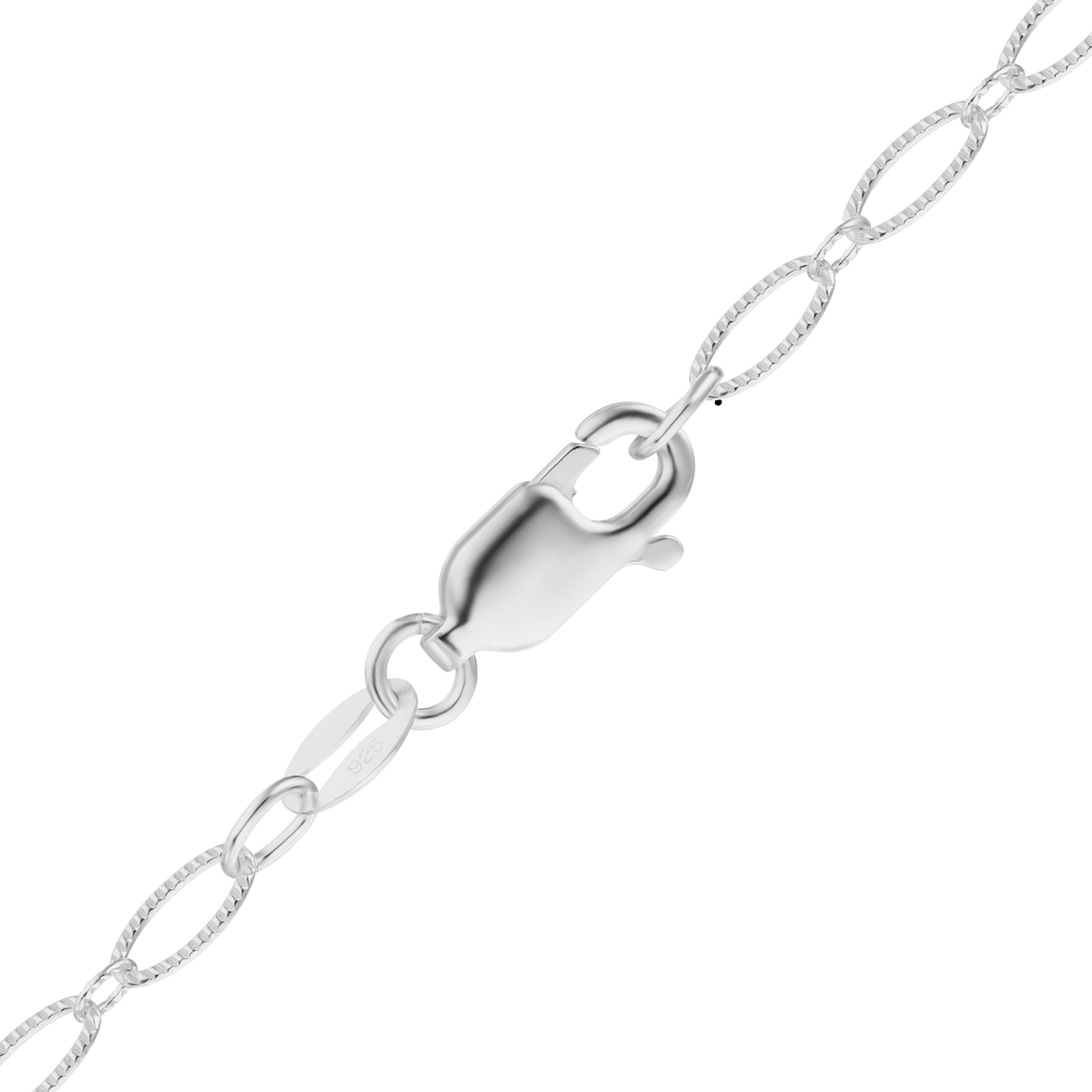 Alternierendes ovales Kabel-Fußkettchen aus Sterlingsilber