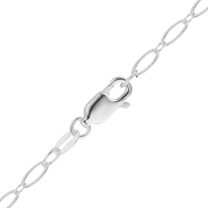 Alternierendes ovales Kabel-Fußkettchen aus Sterlingsilber