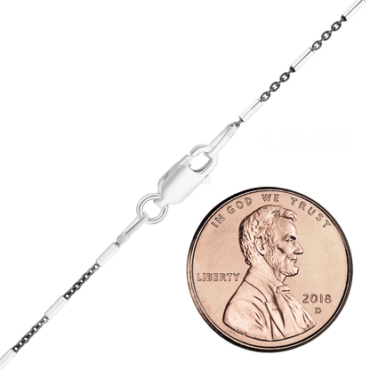 Schwarze Ruthenium-Kabelkette aus Sterlingsilber