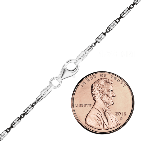 Bar Cable Halskette aus Sterlingsilber – Schwarze Ruthenium-Beschichtung