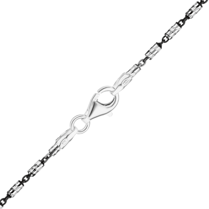 Bar Cable Halskette aus Sterlingsilber – Schwarze Ruthenium-Beschichtung