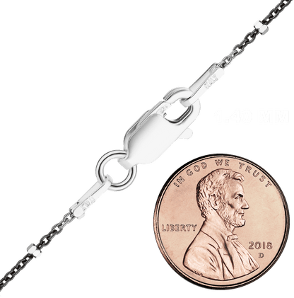 Kabelkette mit Nieten aus Sterlingsilber - Schwarzes Ruthenium